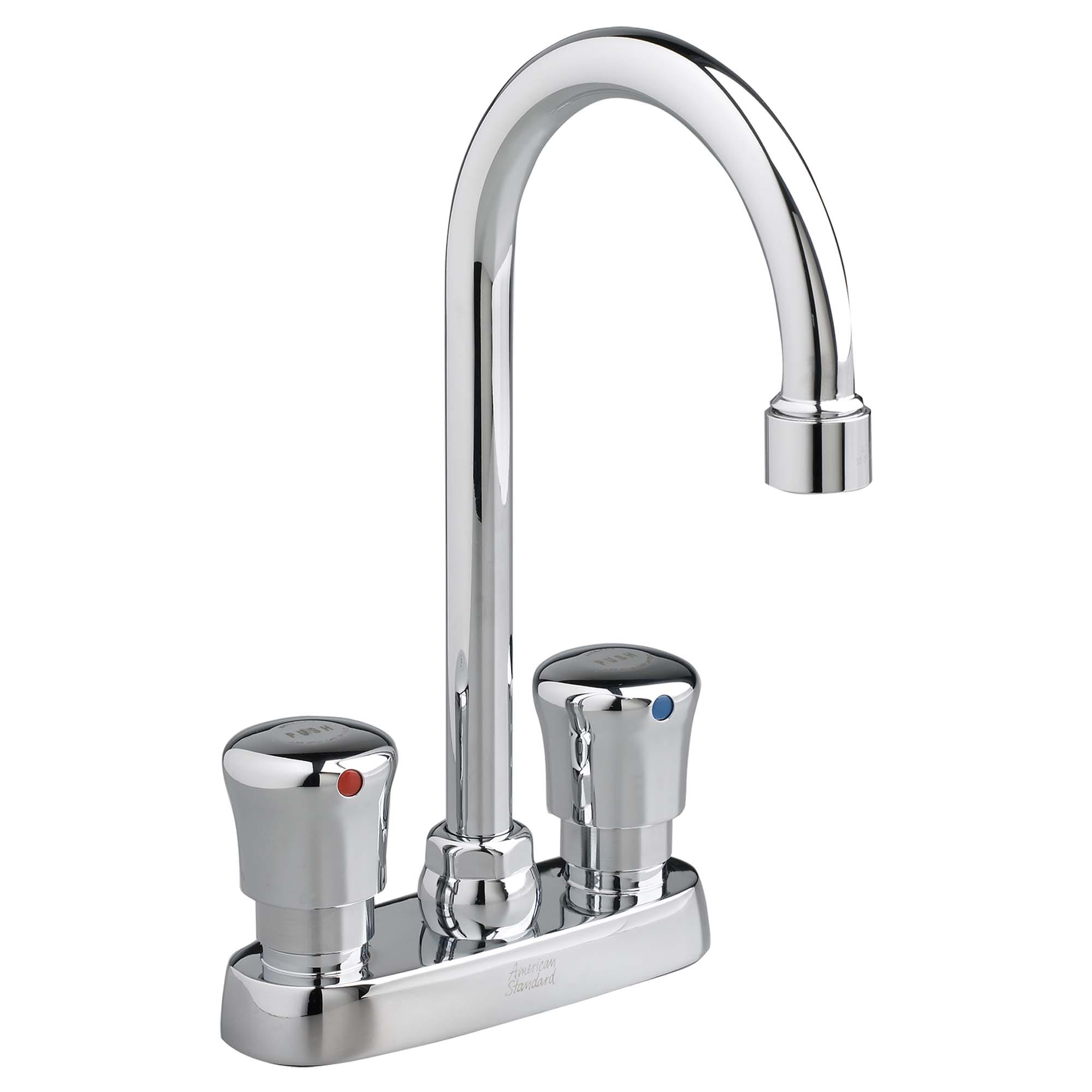 Metering 4 Inch Centerset Gooseneck Faucet, 1.0 gpm